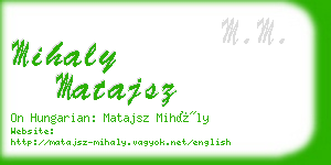 mihaly matajsz business card